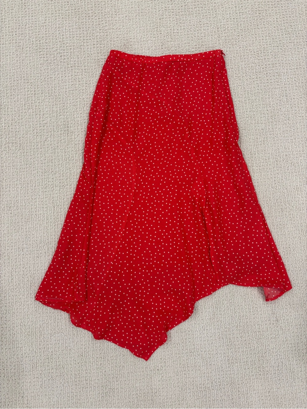 Gibson Red Polka Dot Asymmetrical Skirt